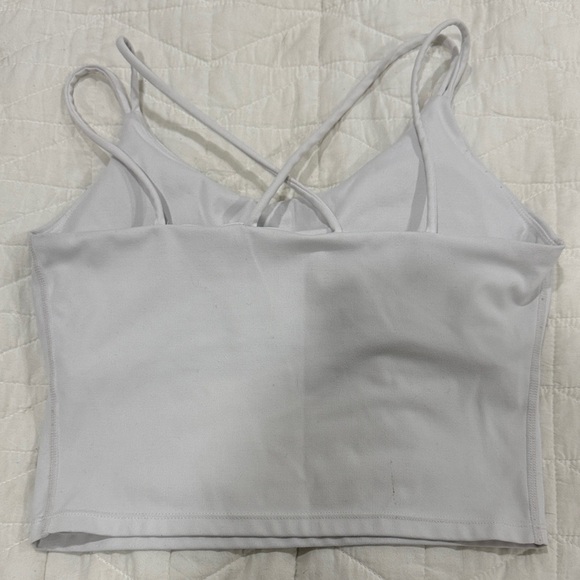 White Double-Strap Workout Top - Picture 2 of 2